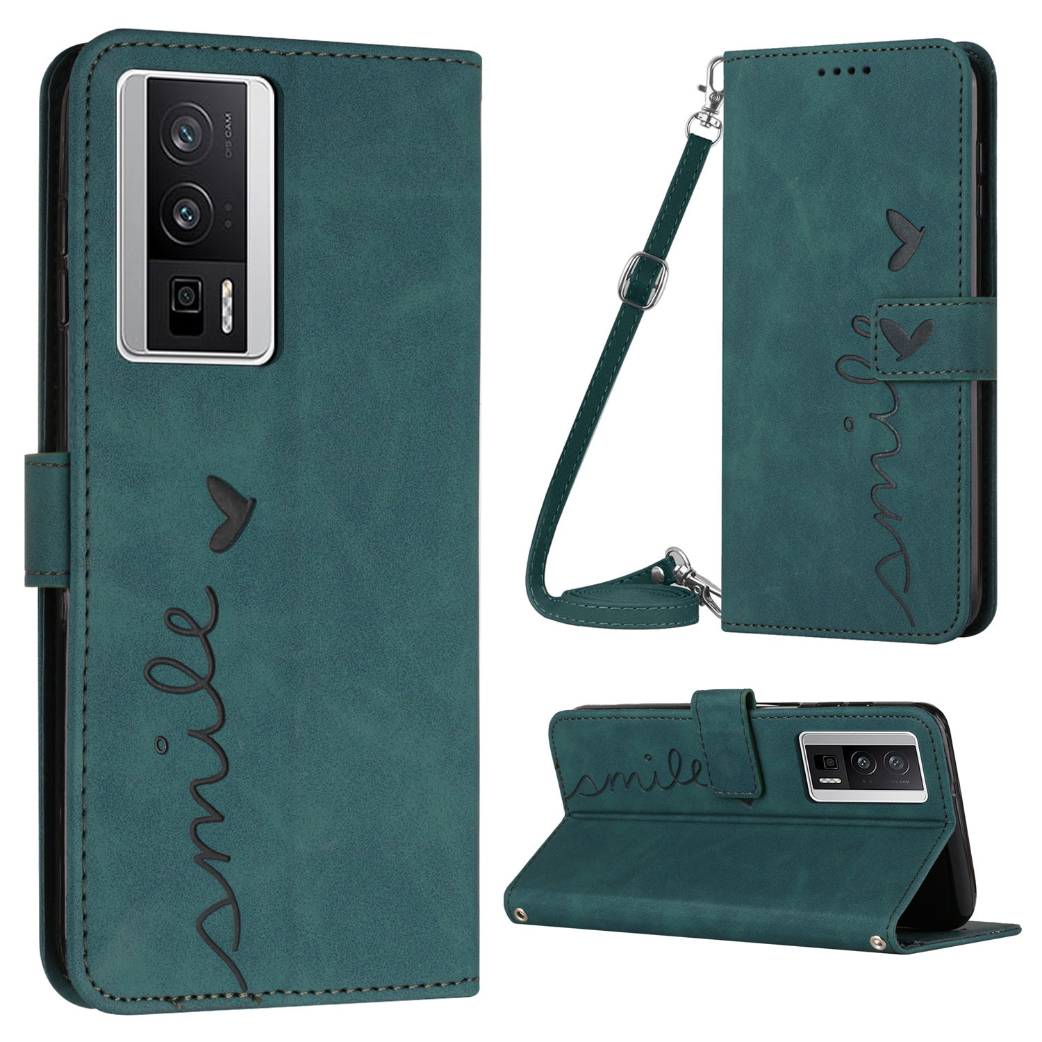 For Xiaomi Poco F5 Pro 5G Redmi K60 Pro 5G K60 5G Stand PU Leather Phone Case Heart Shape Phone Wallet Cover with Shoulder Strap For Xiaomi Poco F5 Pro 5G Redmi K60 Pro 5G K60 5G Stand PU Leather Phone Case Heart Shape Phone Wallet Cover with Shoulder Strap